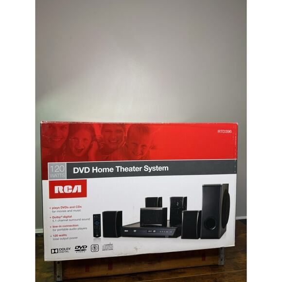 RCA DVD Home Theater System RTD396 120 Watts Dolby Digital BRAND NEW Open Box - Picture 1 of 5